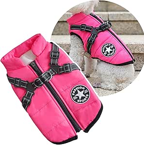 Manteau pour chiens , Vetement pour chien ultra confort, imperméable, coupe vent et protection polaire SHELTER™ avec harnais